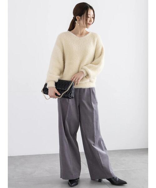 Te chichi（テチチ）の「シャギーVネックプルオーバー（ニット/セーター・レディース・グレー/チャコールグレー/ベージュ・F）」の15枚目の写真