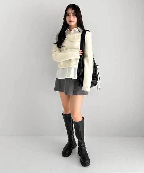 セール】サイドベルト付きプリーツミニスカート 309004（スカート