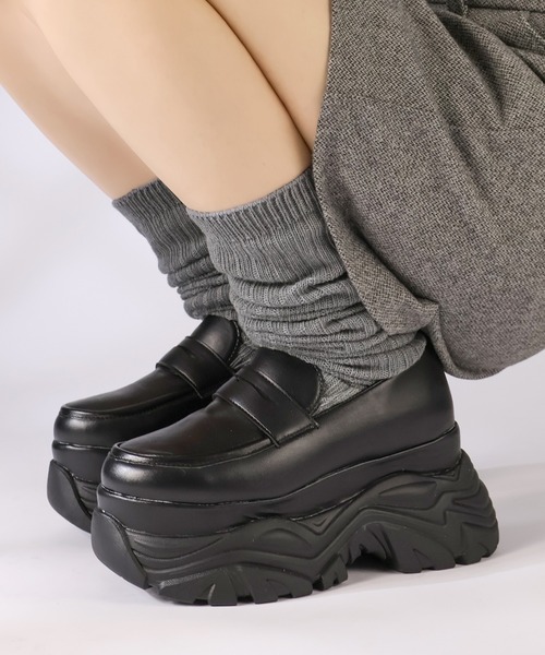 LOVEHUNTER(ラブハンター)の「+9.5cm 軽量厚底 スニーカーソールローファー(ローファー・レディース・ブラック系2/ブラック系1/シルバー系1・LL/M/L/S/SS/3L)」の8枚目の写真