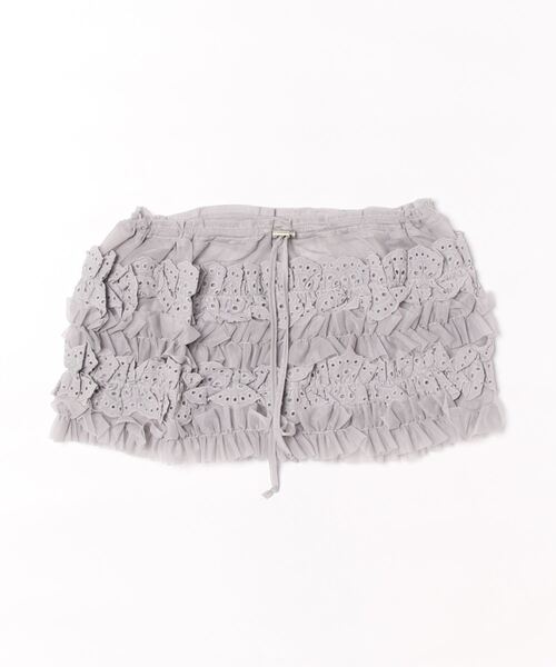 STYLEBLOCK（スタイルブロック）の「チュール×レースレイヤードフリルミニスカート（スカート・レディース・ブラック/グレー/ホワイト・M）」の3枚目の写真
