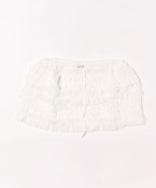 STYLEBLOCK（スタイルブロック）の「チュール×レースレイヤードフリルミニスカート（スカート・レディース・ブラック/グレー/ホワイト・M）」の5枚目の写真