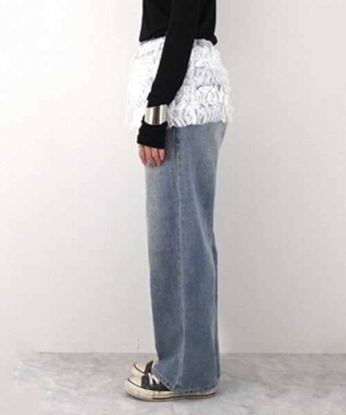 STYLEBLOCK（スタイルブロック）の「チュール×レースレイヤードフリルミニスカート（スカート・レディース・ブラック/グレー/ホワイト・M）」の8枚目の写真