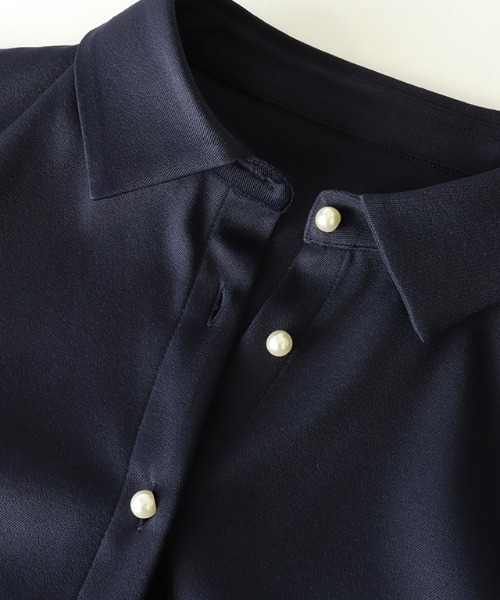 Pierrot(ピエロ)の「パールボタンシャツワンピース(シャツワンピース・レディース・ブラック/ネイビー・M/PM)」の19枚目の写真