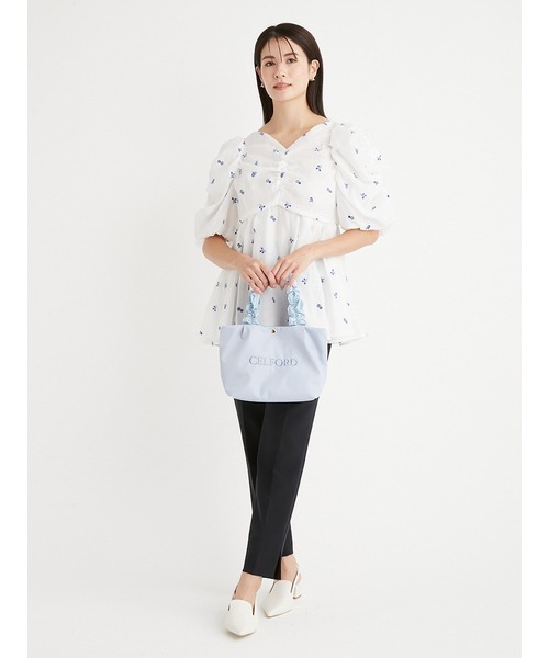 CELFORD(セルフォード)の「【プリュム】フリルラメ刺繍トートバッグ(S)(トートバッグ・レディース・ブラック/サックスブルー/アイボリー/ライトピンク・FREE)」の15枚目の写真