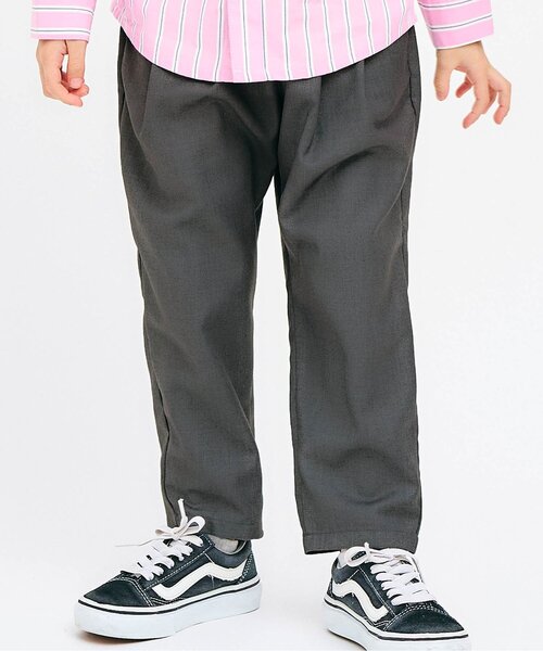 apres les cours（アプレレクール）の「テーパードタックパンツ（その他パンツ・キッズ・インディゴブルー/チェック/チャコール/ベージュ・90/100/110/120/80/130）」の2枚目の写真