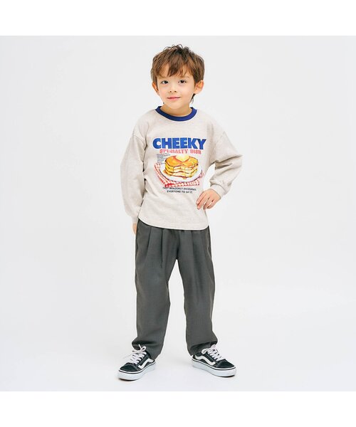 apres les cours（アプレレクール）の「テーパードタックパンツ（その他パンツ・キッズ・インディゴブルー/チェック/チャコール/ベージュ・90/100/110/120/80/130）」の12枚目の写真