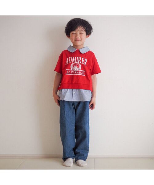 apres les cours（アプレレクール）の「テーパードタックパンツ（その他パンツ・キッズ・インディゴブルー/チェック/チャコール/ベージュ・90/100/110/120/80/130）」の15枚目の写真