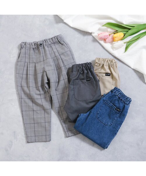 apres les cours（アプレレクール）の「テーパードタックパンツ（その他パンツ・キッズ・インディゴブルー/チェック/チャコール/ベージュ・90/100/110/120/80/130）」の16枚目の写真