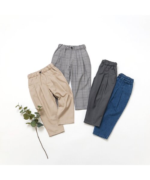 apres les cours（アプレレクール）の「テーパードタックパンツ（その他パンツ・キッズ・インディゴブルー/チェック/チャコール/ベージュ・90/100/110/120/80/130）」の19枚目の写真