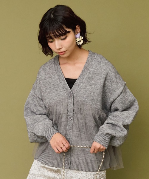 チュールコンビニットカーディガン プランクプロジェクト　完売品 PRANK PROJECT(プランク プロジェクト)｜リバーシブルチュールニット