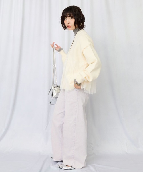 セール】【FONT LAB】チュールコンビニットカーディガン（カーディガン