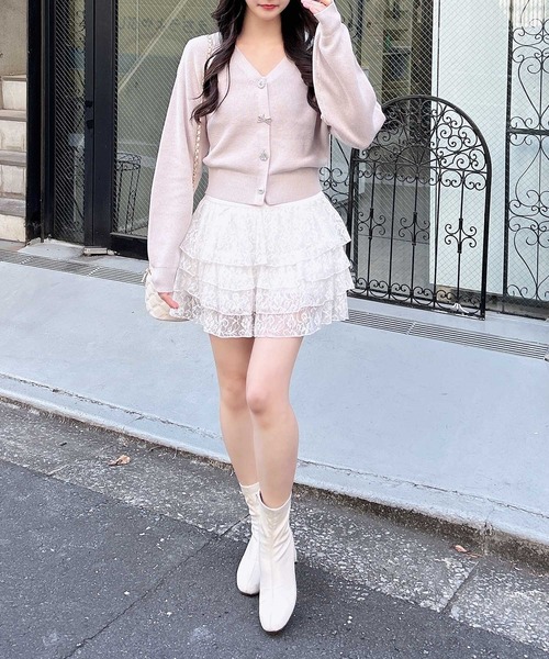 INGNI（イング）の「レースフリルミニスカパン／Ａ（スカート・レディース・オフホワイト/ブラック・FREE）」の4枚目の写真