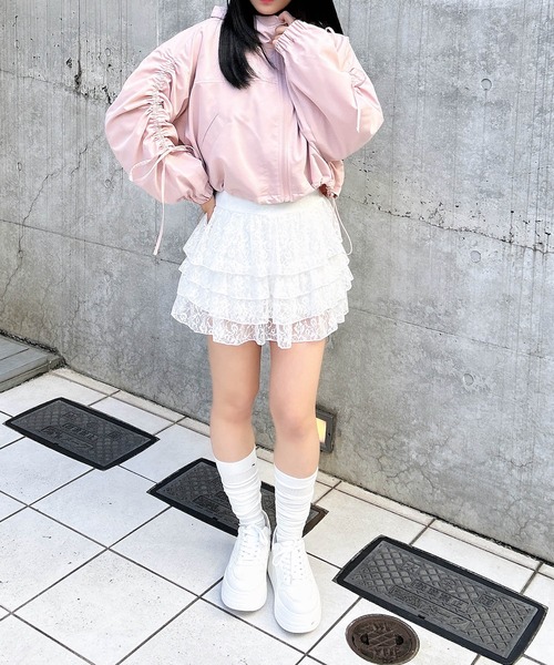 INGNI（イング）の「レースフリルミニスカパン／Ａ（スカート・レディース・オフホワイト/ブラック・FREE）」の19枚目の写真