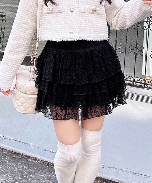 INGNI（イング）の「レースフリルミニスカパン／Ａ（スカート・レディース・オフホワイト/ブラック・FREE）」の14枚目の写真