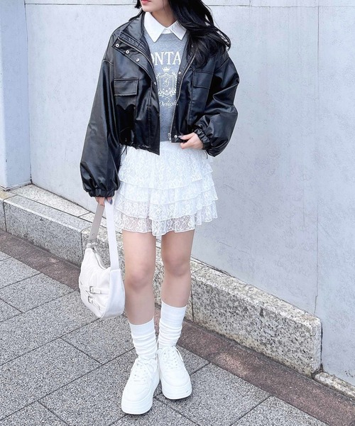 INGNI（イング）の「レースフリルミニスカパン／Ａ（スカート・レディース・オフホワイト/ブラック・FREE）」の22枚目の写真