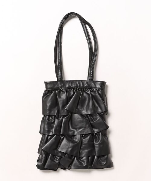 cepo(セポ)の「フェイクレザーフリルトートバッグ(トートバッグ・レディース・ブラック/シルバー・FREE)」の12枚目の写真