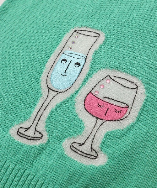 STUDIO PICONE（スタジオピッコーネ）の「イラスト刺繍カーディガン（カーディガン/ボレロ・レディース・ブルー/ブラック/レッド/ライトグリーン・M/L）」の12枚目の写真