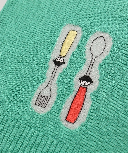 STUDIO PICONE（スタジオピッコーネ）の「イラスト刺繍カーディガン（カーディガン/ボレロ・レディース・ブルー/ブラック/レッド/ライトグリーン・M/L）」の13枚目の写真