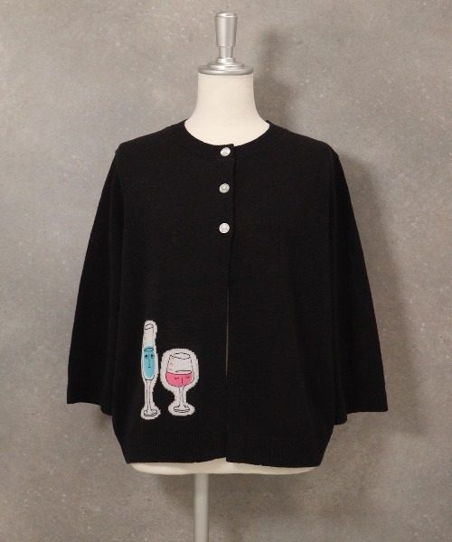 STUDIO PICONE（スタジオピッコーネ）の「イラスト刺繍カーディガン（カーディガン/ボレロ・レディース・ブルー/ブラック/レッド/ライトグリーン・M/L）」の8枚目の写真