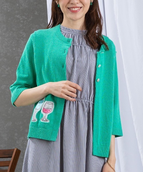 STUDIO PICONE（スタジオピッコーネ）の「イラスト刺繍カーディガン（カーディガン/ボレロ・レディース・ブルー/ブラック/レッド/ライトグリーン・M/L）」の20枚目の写真