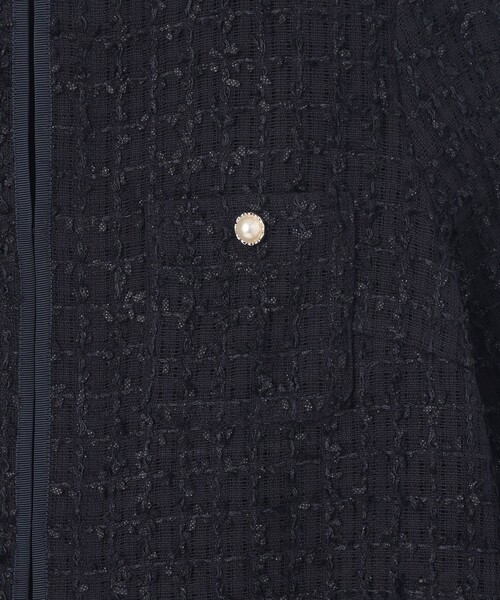 ANY SIS（エニィスィス）の「リボンヤーンシアーツイード ジャケット（ノーカラージャケット・レディース・ネイビー系/ホワイト系・2）」の17枚目の写真