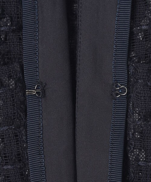 ANY SIS（エニィスィス）の「リボンヤーンシアーツイード ジャケット（ノーカラージャケット・レディース・ネイビー系/ホワイト系・2）」の11枚目の写真