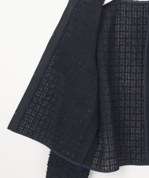 ANY SIS（エニィスィス）の「リボンヤーンシアーツイード ジャケット（ノーカラージャケット・レディース・ネイビー系/ホワイト系・2）」の15枚目の写真