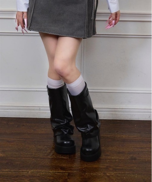 フィクルべべ　ロングブーツ　ＦＢギャザーロングブーツ FBギャザーロングブーツ（ブーツ）｜FickleBebe（フィクルベベ