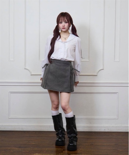 FickleBebe(フィクルベベ)の「FBギャザーロングブーツ(ブーツ・レディース・シルバー/ブラック・MEDIUM/LARGE)」の10枚目の写真
