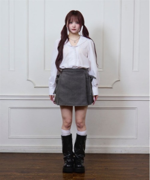 FickleBebe(フィクルベベ)の「FBギャザーロングブーツ(ブーツ・レディース・シルバー/ブラック・MEDIUM/LARGE)」の16枚目の写真