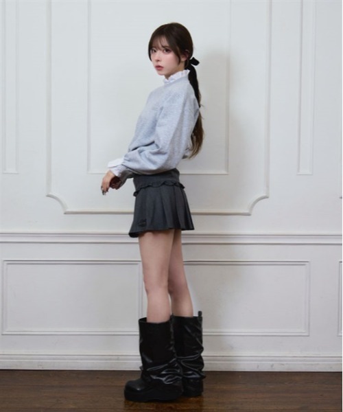 FickleBebe(フィクルベベ)の「FBギャザーロングブーツ(ブーツ・レディース・シルバー/ブラック・MEDIUM/LARGE)」の22枚目の写真