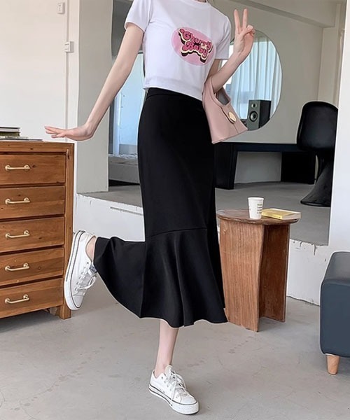 urge:(アージコロン )の「【URGE:】マーメイド スリット スカート(スカート・レディース・ブラック・SMALL/MEDIUM/LARGE/X-LARGE)」の2枚目の写真