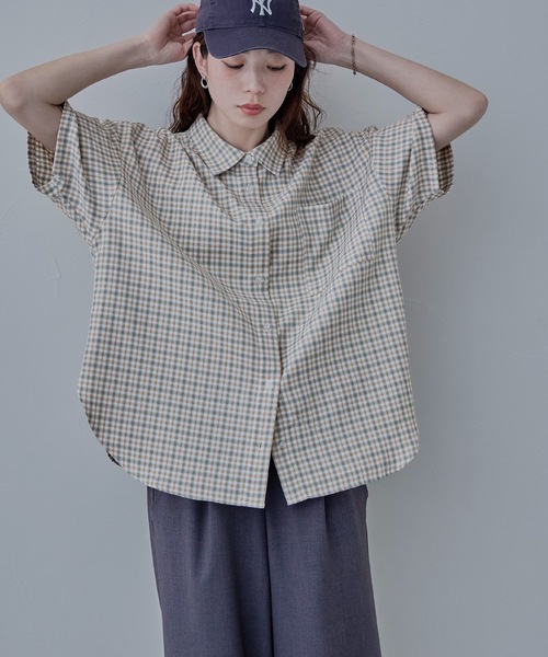 ブラウス シャツ VintageハーフスリーブチェックSH レディース TEEN BOOP ブラウス シャツ VintageハーフスリーブチェックSH
