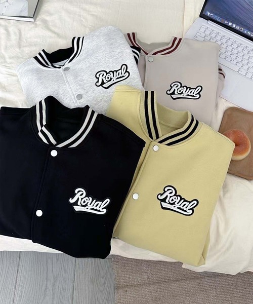 aimoha（アイモハ）の「ロゴ刺繍デザインスタジャン（スタジャン・レディース・ライトグレー/ブラック/イエロー/ベージュ・FREE）」の19枚目の写真