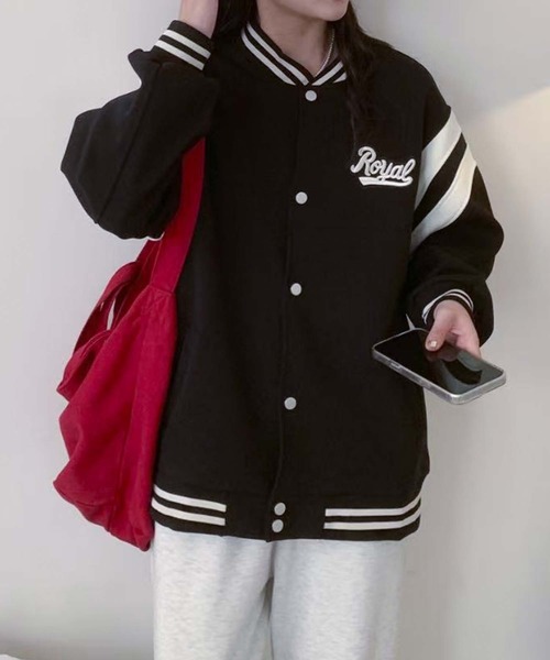 aimoha（アイモハ）の「ロゴ刺繍デザインスタジャン（スタジャン・レディース・ライトグレー/ブラック/イエロー/ベージュ・FREE）」の16枚目の写真