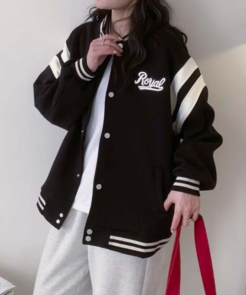 aimoha（アイモハ）の「ロゴ刺繍デザインスタジャン（スタジャン・レディース・ライトグレー/ブラック/イエロー/ベージュ・FREE）」の17枚目の写真