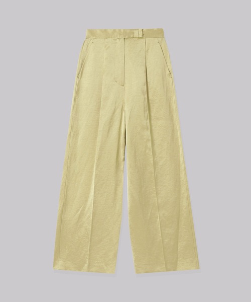 THINGS THAT MATTER（シングス ザット マター）の「TRIACETATE LINEN WIDE PANTS / トリアセテートリネンワイドパンツ（その他パンツ・レディース・イエロー/ブラック/ピンク・2/1）」の8枚目の写真
