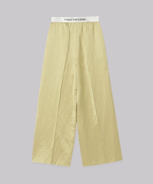 THINGS THAT MATTER（シングス ザット マター）の「TRIACETATE LINEN WIDE PANTS / トリアセテートリネンワイドパンツ（その他パンツ・レディース・イエロー/ブラック/ピンク・2/1）」の9枚目の写真