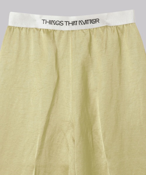 THINGS THAT MATTER（シングス ザット マター）の「TRIACETATE LINEN WIDE PANTS / トリアセテートリネンワイドパンツ（その他パンツ・レディース・イエロー/ブラック/ピンク・2/1）」の10枚目の写真