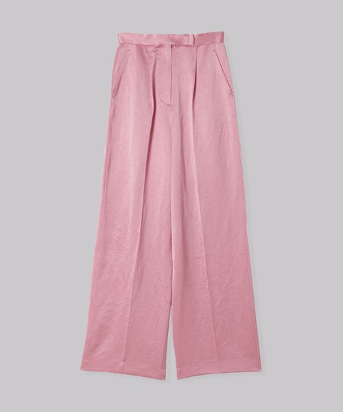セール】TRIACETATE LINEN WIDE PANTS / トリアセテートリネン