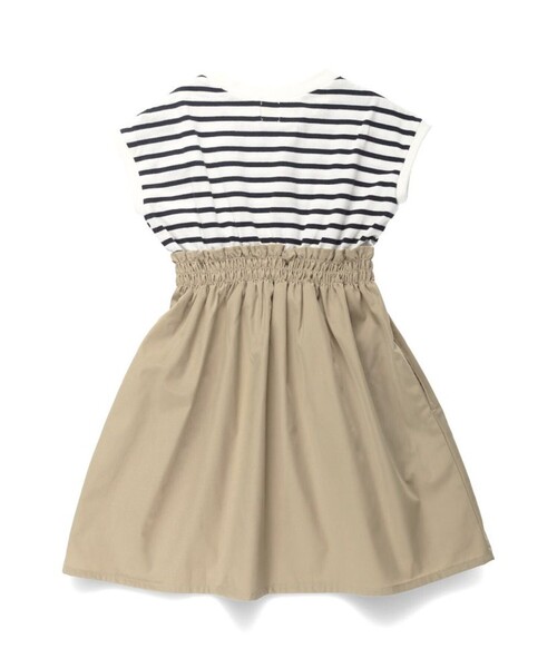 DRC branshes（ディーアールシーブランシェス）の「【WEB限定/DRC】ウエスト切替ドッキング半袖ワンピース（ワンピース・キッズ・ブラック/ベージュ/カーキオリーブ・110/120/130/140/150）」の15枚目の写真