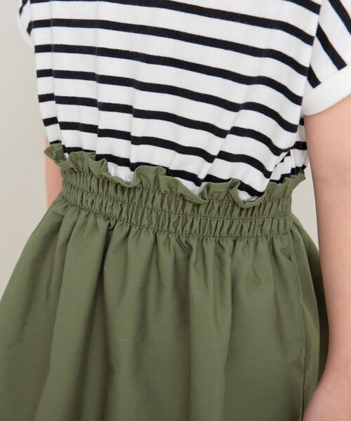 DRC branshes（ディーアールシーブランシェス）の「【WEB限定/DRC】ウエスト切替ドッキング半袖ワンピース（ワンピース・キッズ・ブラック/ベージュ/カーキオリーブ・110/120/130/140/150）」の13枚目の写真