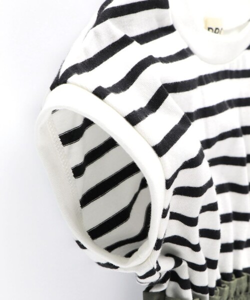 DRC branshes（ディーアールシーブランシェス）の「【WEB限定/DRC】ウエスト切替ドッキング半袖ワンピース（ワンピース・キッズ・ブラック/ベージュ/カーキオリーブ・110/120/130/140/150）」の11枚目の写真