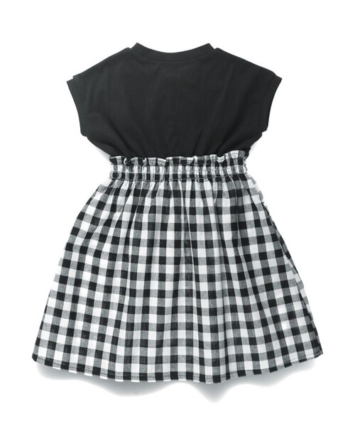 DRC branshes（ディーアールシーブランシェス）の「【WEB限定/DRC】ウエスト切替ドッキング半袖ワンピース（ワンピース・キッズ・ブラック/ベージュ/カーキオリーブ・110/120/130/140/150）」の6枚目の写真