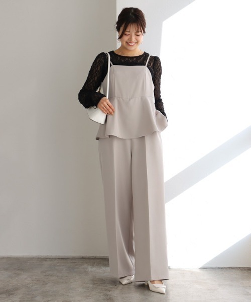 Pierrot（ピエロ）の「ペプラムオールインワン（つなぎ/オールインワン・レディース・ネイビー/ベージュ・PM/M/L）」の11枚目の写真