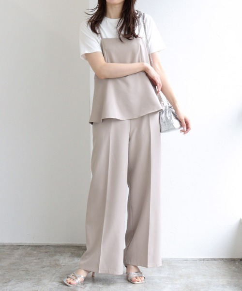 Pierrot（ピエロ）の「ペプラムオールインワン（つなぎ/オールインワン・レディース・ネイビー/ベージュ・PM/M/L）」の12枚目の写真