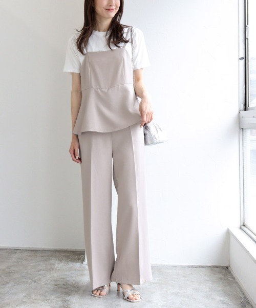 Pierrot（ピエロ）の「ペプラムオールインワン（つなぎ/オールインワン・レディース・ネイビー/ベージュ・PM/M/L）」の15枚目の写真