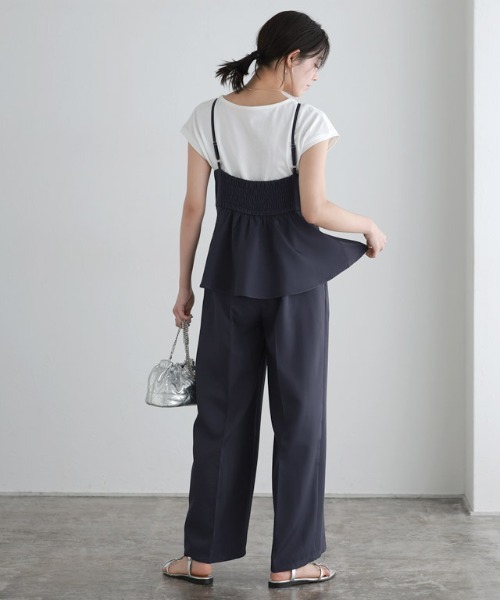 Pierrot（ピエロ）の「ペプラムオールインワン（つなぎ/オールインワン・レディース・ネイビー/ベージュ・PM/M/L）」の20枚目の写真