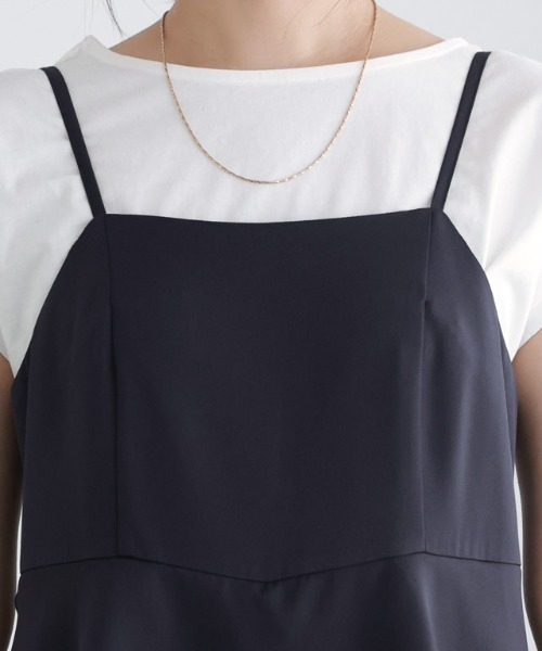 Pierrot（ピエロ）の「ペプラムオールインワン（つなぎ/オールインワン・レディース・ネイビー/ベージュ・PM/M/L）」の7枚目の写真