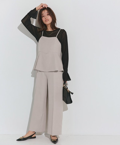 Pierrot（ピエロ）の「ペプラムオールインワン（つなぎ/オールインワン・レディース・ネイビー/ベージュ・PM/M/L）」の8枚目の写真